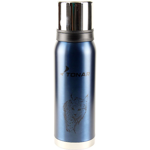 Термос Рысь (2 крышки-кружки),синий Тонар 1200 мл