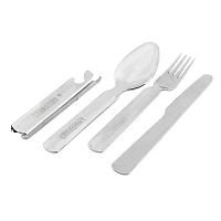 Столовые приборы "Следопыт" в металл. чехле (ложка, вилка, нож, открывашка) Столовые приборы "Следопыт" в металл. чехле (ложка, вилка, нож, открывашка)