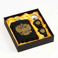 Набор подарочный 4в1: фляжка 240мл, рюмка 30мл, воронка 2,5х3,5см Набор подарочный 4в1: фляжка 240мл, рюмка 30мл, воронка 2,5х3,5см