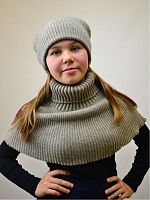 Шарф-манишка из вербл. шерсти, цвет серый/бежевый Шарф-манишка из вербл. шерсти, цвет серый/бежевый