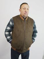 Жилет охотника утепленный, вставки трикотаж (верблюж.шерсть), р.52, цв.коричневый