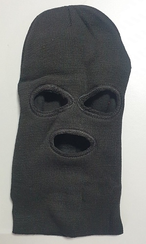 Балаклава черная зимняя с прорезями для глаз и рта Балаклава черная зимняя с прорезями для глаз и рта
