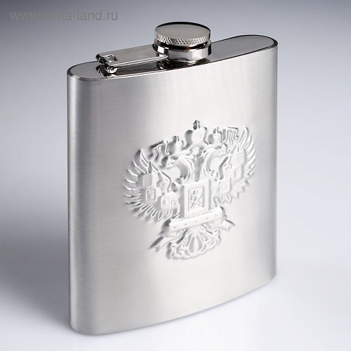 Фляжка "Двуглавый орел", хром, 240мл Фляжка "Двуглавый орел", хром, 240мл