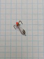Мормышка Чертик 3 "Белый" с серебряной коронкой 0,8гр Мормышка Чертик 3 "Белый" с серебряной коронкой 0,8гр