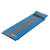 Коврик самонадувной с подушкой  30-170-65*4 см, голубой/серый