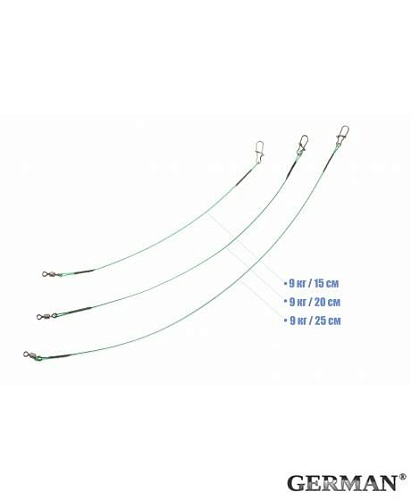 Поводки 1*7 в нейлоновой оплетке (зеленый) Поводки 1*7 в нейлоновой оплетке (зеленый)