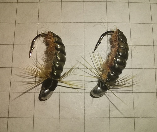 Мушка "Скрутка" со спинкой, кр. № 12 (Scud) Мушка "Скрутка" со спинкой, кр. № 12 (Scud)