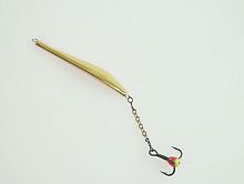 Блесна вертик. Lucky John DOUBLE BLADE с цеп. и тр. 45мм GC