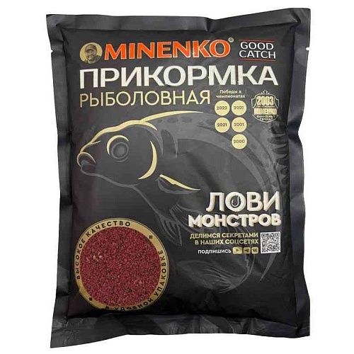 Прикормка MINENKO GOOD CATCH клубника, 700г Прикормка MINENKO GOOD CATCH клубника, 700г