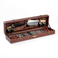 Набор с шампурами подарочный "Элит-М" в коробке из эко-кожи №11 Набор с шампурами подарочный "Элит-М" в коробке из эко-кожи №11