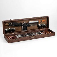 Набор с шампурами подарочный "Элит-XS" в коробке из эко-кожи №7 Набор с шампурами подарочный "Элит-XS" в коробке из эко-кожи №7