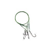Поводок стальной NAMAZU Leader 1х7 Nylon Coated Green, d-0,33 мм, L-30 см, с живц.крючк. 4715