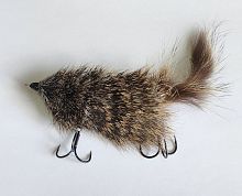 Мышь для дальнего заброса на двух тройниках (мех оленя) 18 г