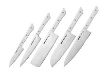 Набор стейк. ножей 5в1 "Samura Harakiri" 11, 23, 43, 85, 95. SHR-0250W/K