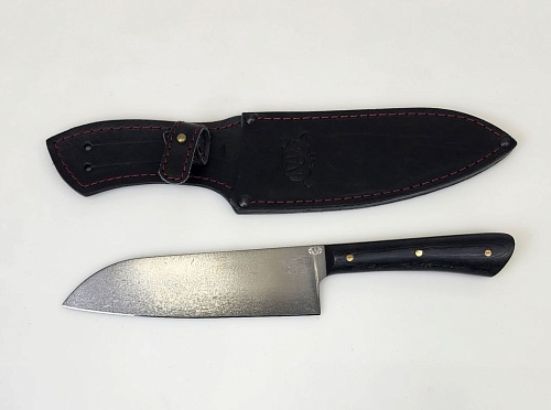 Нож Сантоку цельнометаллический (булат, микарта)